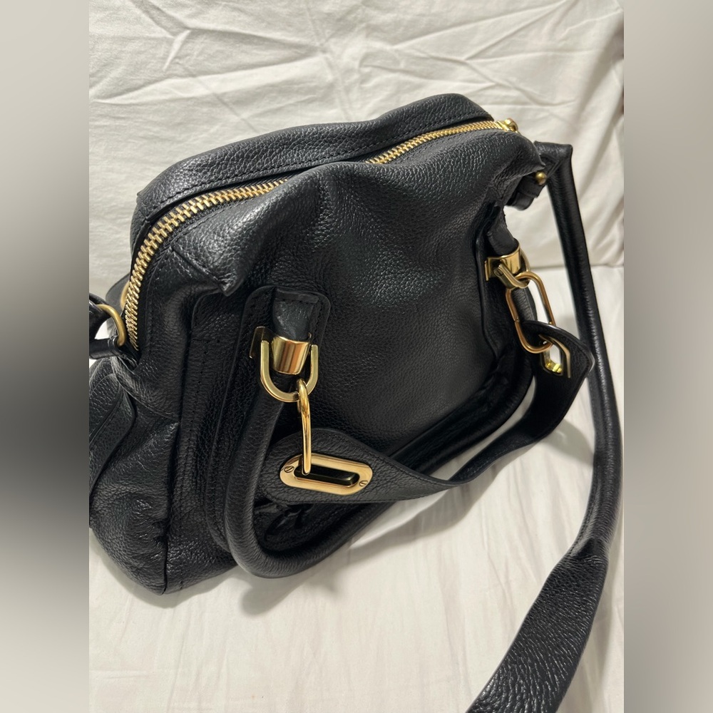 Chloe Paraty Black Satchel Bag with Gold Hardware - Picture 4 of 9